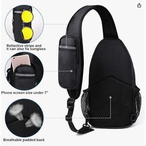 WATERFLY Crossbody Sling Backpack Sling Bag Travel Hiking Chest Bag Daypack